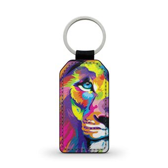 Porte-clés Métal Argenté Tigre Lion Chat Volant - Design Original H-Customs, Neuf