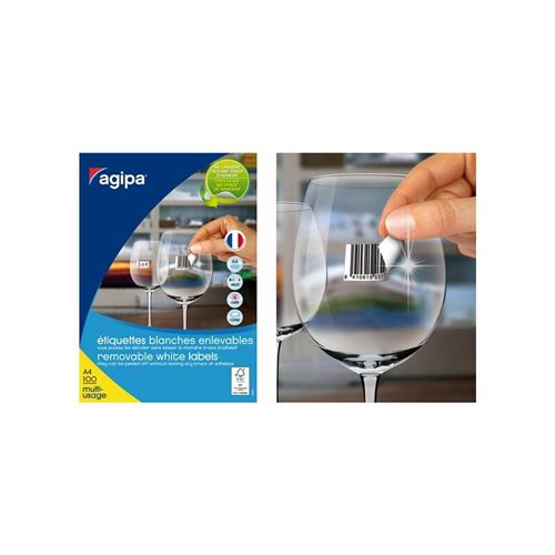 agipa Etiquette universelle, 70 x 37 mm, blanc