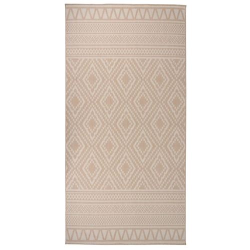 vidaXL Tapis à tissage plat d'extérieur 100x200 cm Rayures brunes