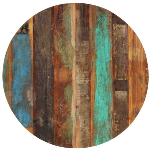 vidaXL Dessus de table rond 80 cm 15-16 mm Bois de récupération solide