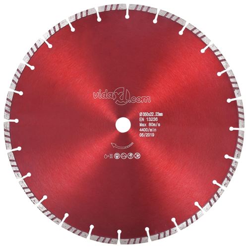 vidaXL Disque de coupe diamanté avec turbo Acier 350 mm