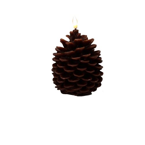 Generique Marron Bougie Led Pomme De Pin 6H 10X10x13cm - Ax5437160 - Image 3