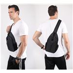 Sac Bandoulière Homme Outreo - Toile Vintage - Sacoche Messager - Taille Medium - Beige