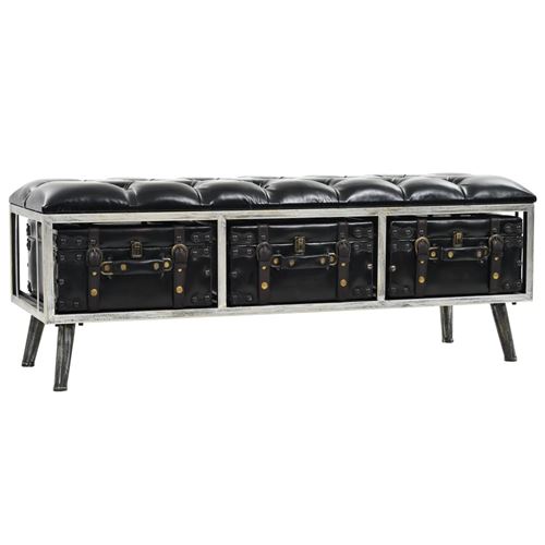 vidaXL Banc de rangement MDF et cuir artificiel 120 x 41 x 46,5 cm
