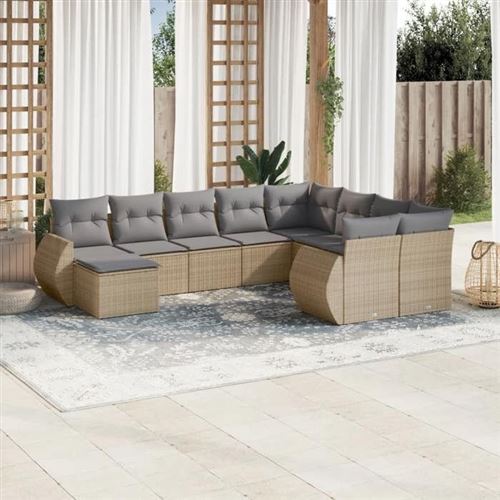 Non Communiqué Beige Salon De Jardin Modulable Vidaxl Resine Tressee X 71 X 69