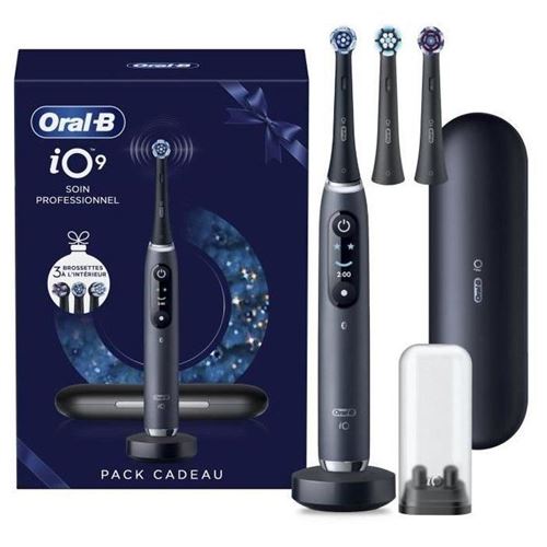 ORAL B Brosse a dents &eacute;lectrique connect&eacute;e - ORAL-B -iO 9 XMAS Edition - Noir - Mouvement oscillo-rotatif