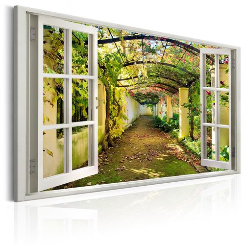 Tableau - window: view on pergola - artgeist - 90x60