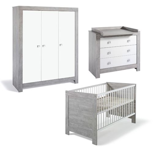 Ensemble chambre enfant, armoire 3 portes Nordic