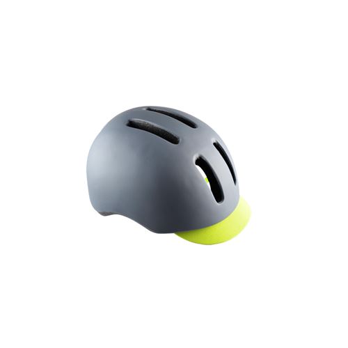 Casque urbain polisport commuter gris/jaune fluo mat in mold reglage occipital 54/58 (led
