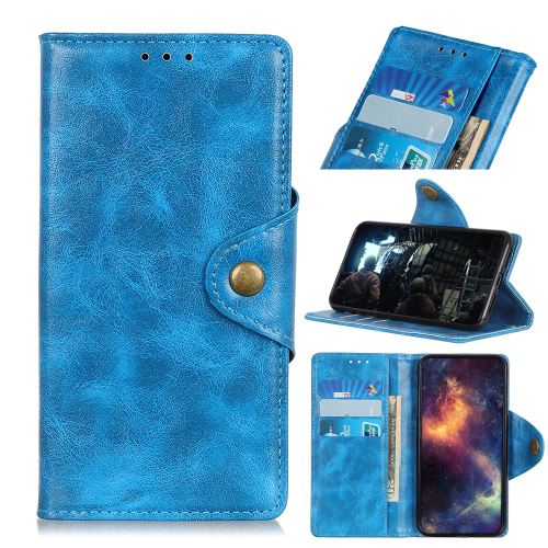 Etui en PU avec support bleu pour votre Samsung Galaxy A50