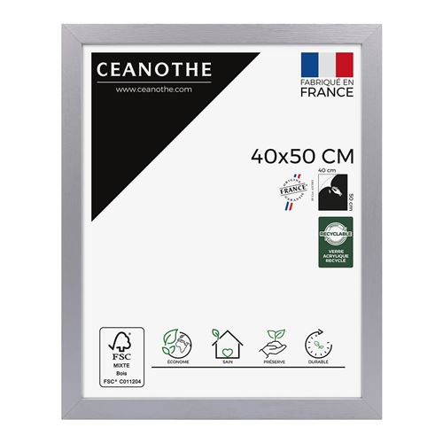 Cadre photo Karma gris 40x50 cm, bois reconstitué - marque française