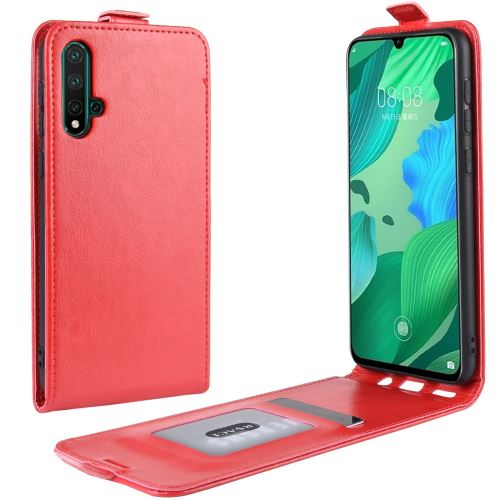 Etui en PU cheval vertical fou à la verticale rouge pour votre Huawei Nova 5/Nova 5 Pro