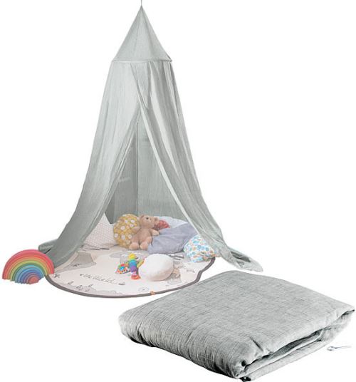 Ciel de lit pliable pour enfants gris foncé