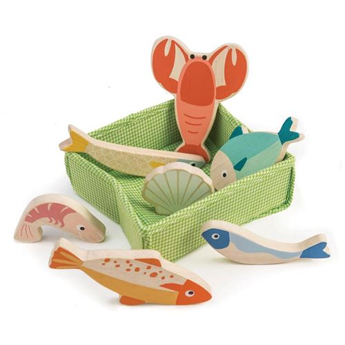 Tender Toys panier avec bois de poisson junior 14 x 12 x 4 cm 9 pièces