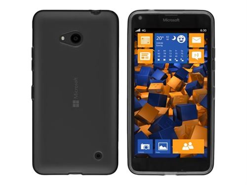 mumbi - Achterzijde behuizing voor mobiele telefoon - silicone, thermoplastic polyurethaan (TPU) - transparant zwart - voor Microsoft Lumia 640