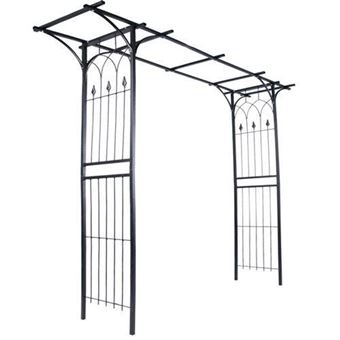 Arche A Rosiers Jardin Plante Grimpante Acier Noir 204 Cm