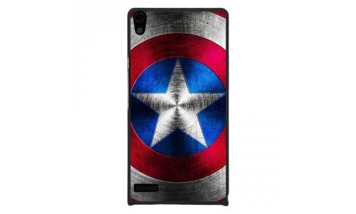 Coque rigide pour Huawei Ascend P6 avec impression Motifs bouclier étoilé aux couleurs de l'Améri