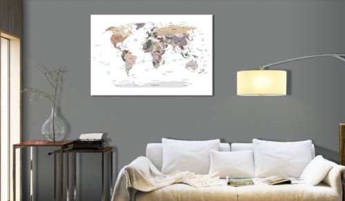 Tableau - World Map: Where Today? .Taille : 120x80