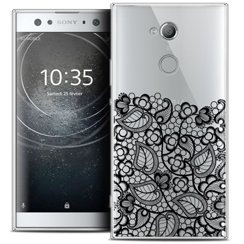 Coque Sony Xperia XA2 ULTRA (6 ) CASEINK Housse Etui [Crystal Gel HD Collection Spring Design Bas dentelle Noir - Souple - Ultra Fin - Imprimé en France]
