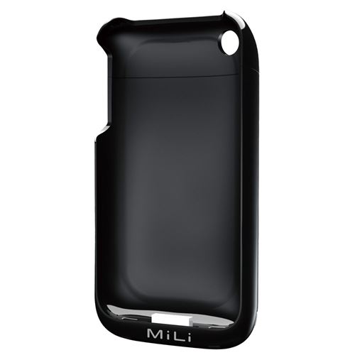 MiLi Etui Power Spring et batterie rechargeable pour iPhone 3G/3GS Noir solide (Import Royaume Uni)