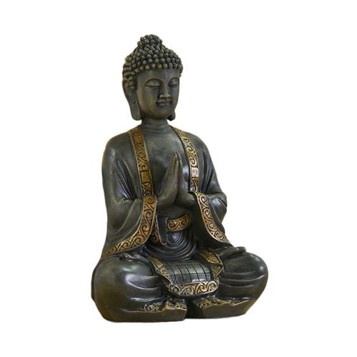 Grande statue bouddha méditation (40 cm) - marron