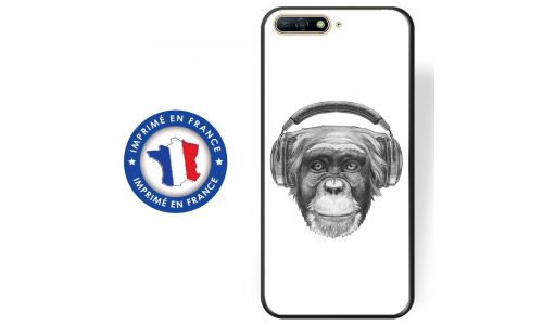 Coque souple pour Huawei Y6 (2018) avec impression Motifs singe avec casque