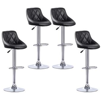 30 Sur Tabouret De Bar Jeobest Lot De 4 Chaise De Bar Moderne A Hauteur Reglable Noir Achat Prix Fnac