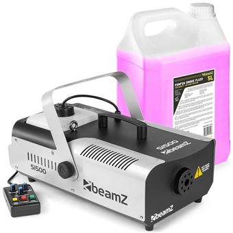 BeamZ S1500 Machine à Fumée 1500W 295m³/minute DMX + 5l de Liquide - 1