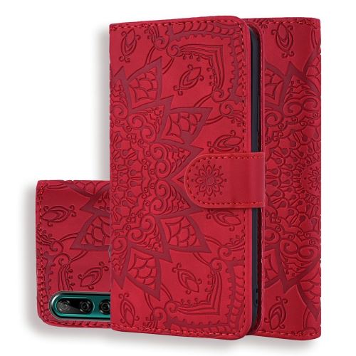 Etui en PU fleur magnétique avec support rouge pour votre Huawei P Smart Z/Y9 Prime 2019