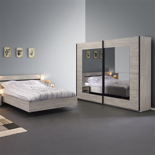 Armoire 2 Portes Coulissantes 200 Cm Yann Achat Prix Fnac