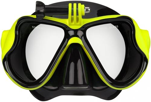 Waimea noir / jaune masque de plongée caoutchouté mixte