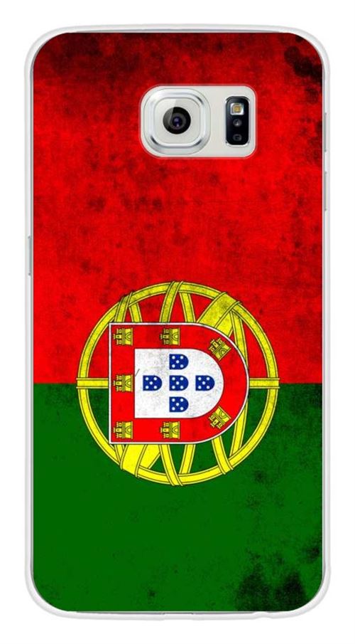 Coque en silicone imprimée compatible Samsung Galaxy S6 Drapeau Portugal