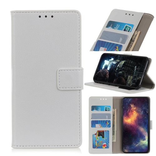 Etui en PU avec support blanc pour votre Samsung Galaxy M30