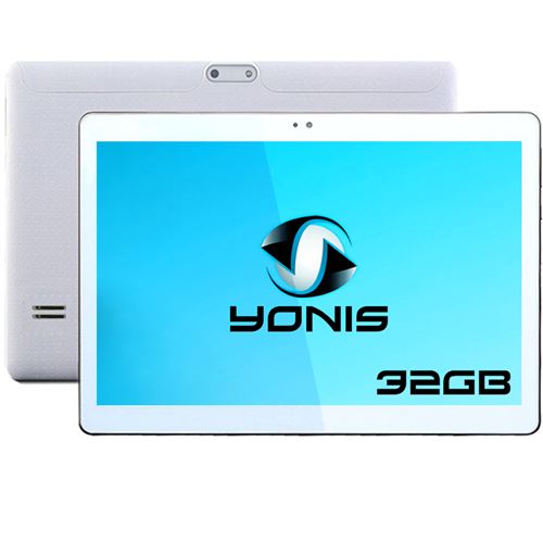 Yonis Blanc Tablette Tactile Android 10 Pouces 3G Dual Sim Quad Core Wifi Bt 32Go