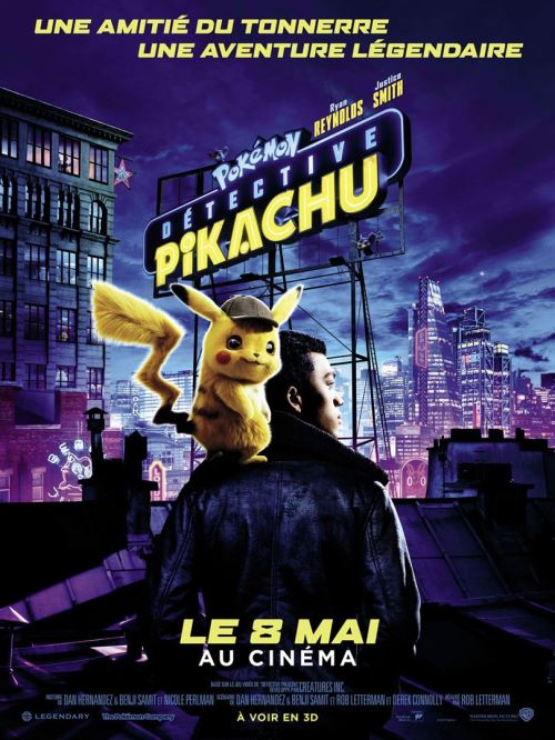 POKÉMON DÉTECTIVE PIKACHU - 2019 - Justice Smith, Kathryn Newton - 40x60cm - AFFICHE CINEMA ORIGINALE /Pliée