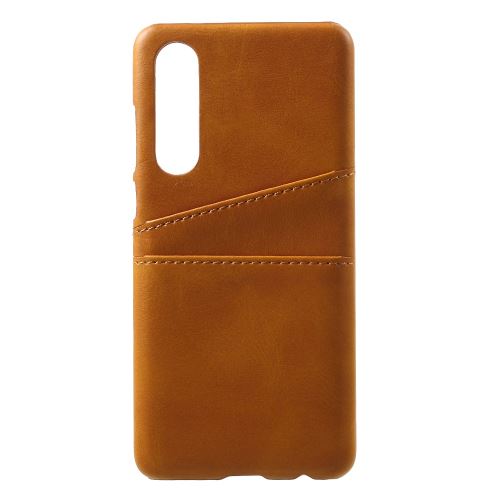 Etui en PU double emplacement pour cartes marron pour votre Huawei P30
