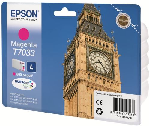 EPSON Cartouche jet d'encre Originale EPSON WorkForcePro 4000/4500, magenta, L