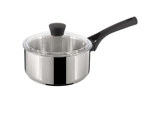 PYREX, Expert Touch Casserole 18 cm en inox avec couvercle, tous feux dont induction