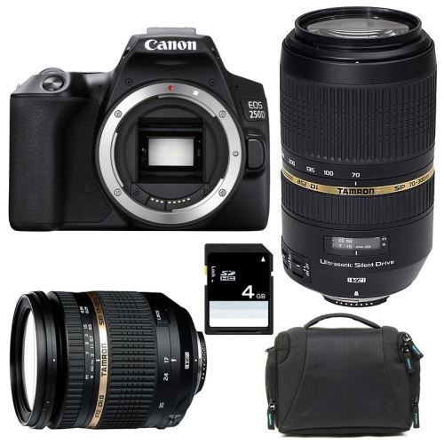 CANON eos 250d + tamron 17-50 vc + tamron 70-300 vc usd + sac + sd 4go