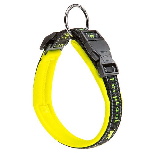 Ferplast Collier pour chiens SPORT DOG C25/55, poignée rembourée, ceinture réfléchissante, étiquette porte-nom, A: 45÷55 cm - B: 25 mm jaune