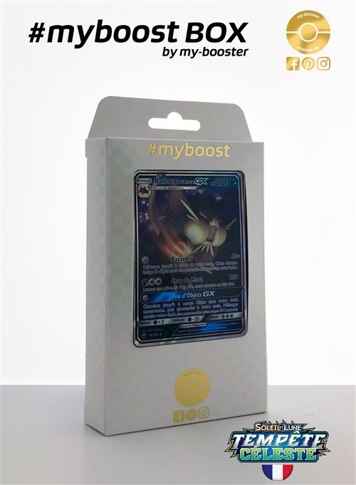 Coffret #myboost Rattatac d Alola GX 85/168 - Soleil et Lune 7 Tempete Celeste - 10 cartes Pokemon francaises