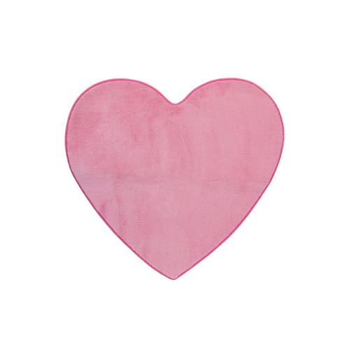 Tapis Microfibre Coeur 80cm Rose