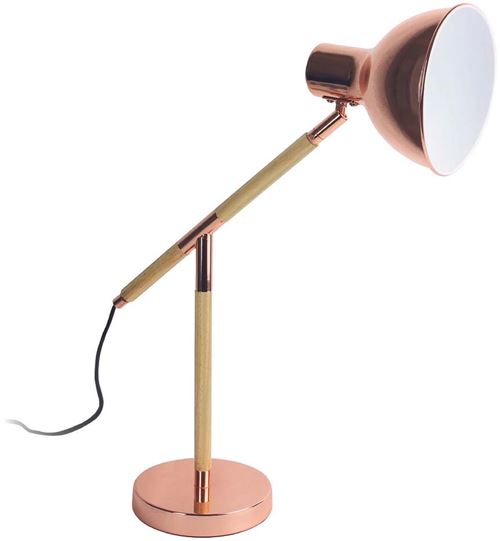 Lampe De Bureau Design Industriel Alegria H 51 Cm Marron Cuivre Achat Prix Fnac