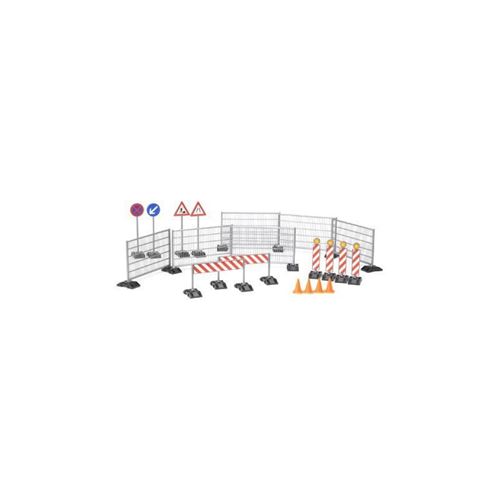 BRUDER - Accessessoires de chantier: panneaux de signalisation, plots... - 18 cm