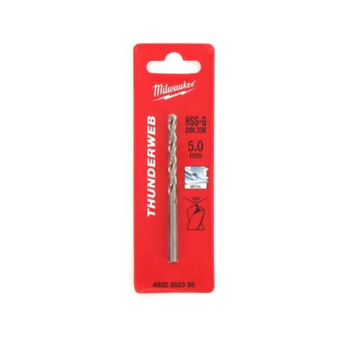 Foret métal MILWAUKEE HSS-G THUNDERWEB 5.0 X 86MM 4932352356