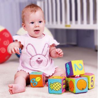 Infantile pour bébé en tissu doux blocs de construction Jouets éducatifs Hochets / Set - 1