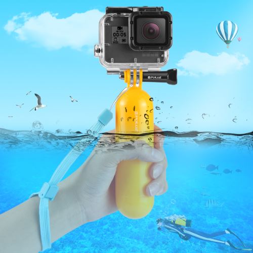 Poignée flottante jaune avec dragonne pour GoPro