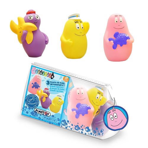 Set de bain barbapapa : trousse de toilette et 3 arroseurs plastoy