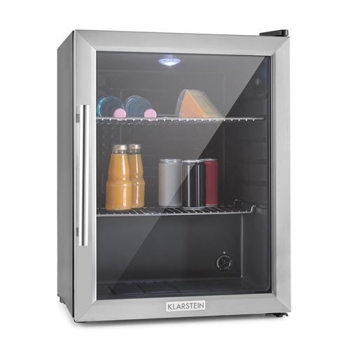 Klarstein Beersafe XL - Réfrigérateur de 65 litres avec porte en verre de Classe D (2 étagères, température réglable)