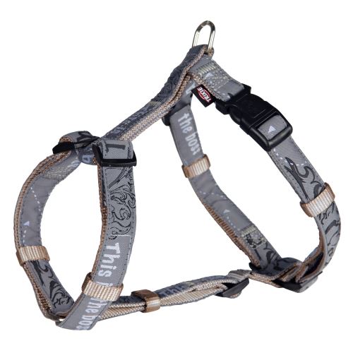 Trixie Modern Art - Harnais pour chien This Is The Boss (M-L) (Gris argent) - UTTX227